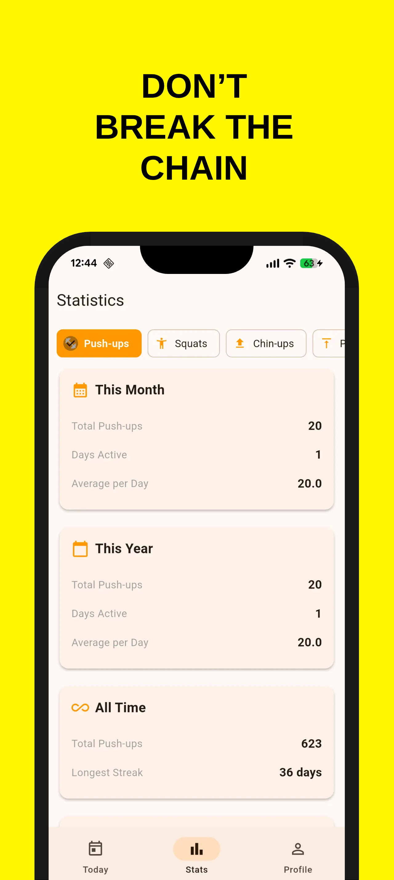 Stats and streak tracking